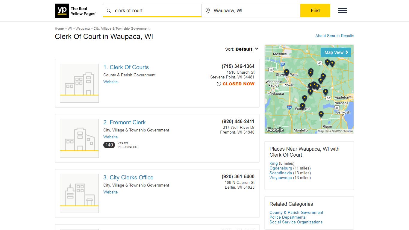 Clerk Of Court in Waupaca, WI with Reviews - YP.com